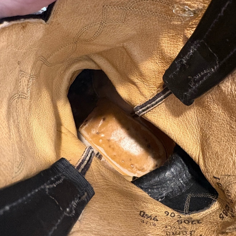 Tony Lama Black Bullhide 2205 Western Boots - Picture 8 of 14